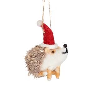 Hedgehog in Santa hat